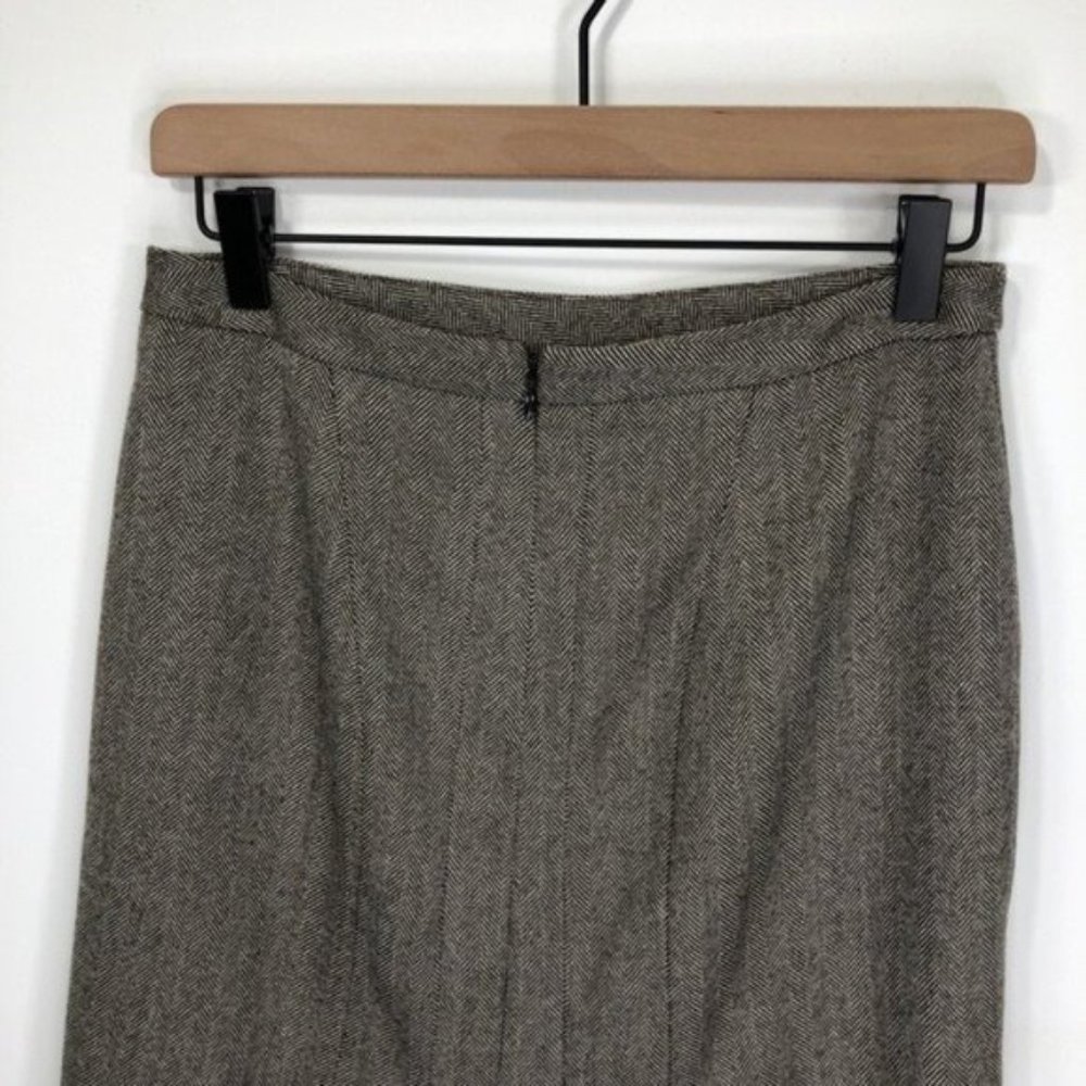 J.Crew Brown Wool Business Midi Skirt Classic Workwear Timeless Style Size 2 - Picture 4 of 6